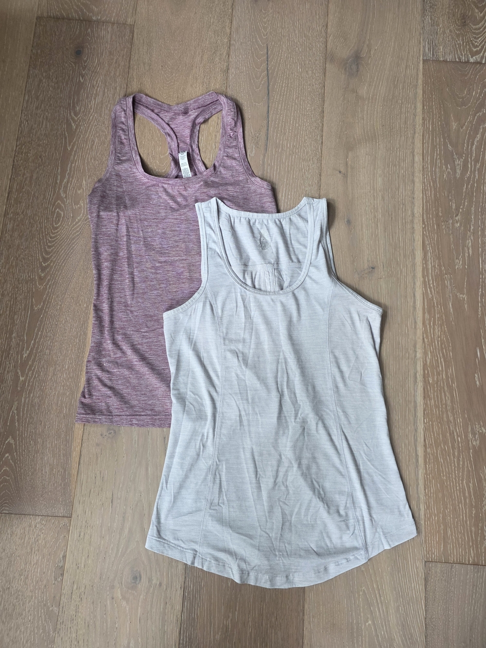 Women’s Tank Top Pack - Heather Mauve and Light Gray Racerback & Scoop Neck
